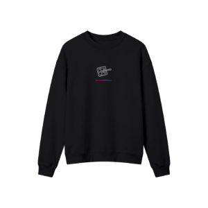 Bidons Heavyweight Crewneck in Black, front view