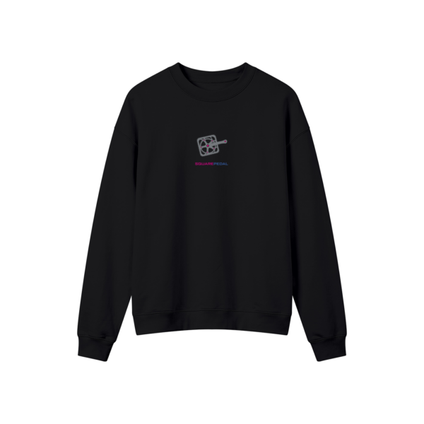 Bidons Heavyweight Crewneck in Black, front view
