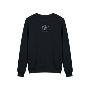 LUCKY 13 Drop Shoulder Crewneck in Black, front view