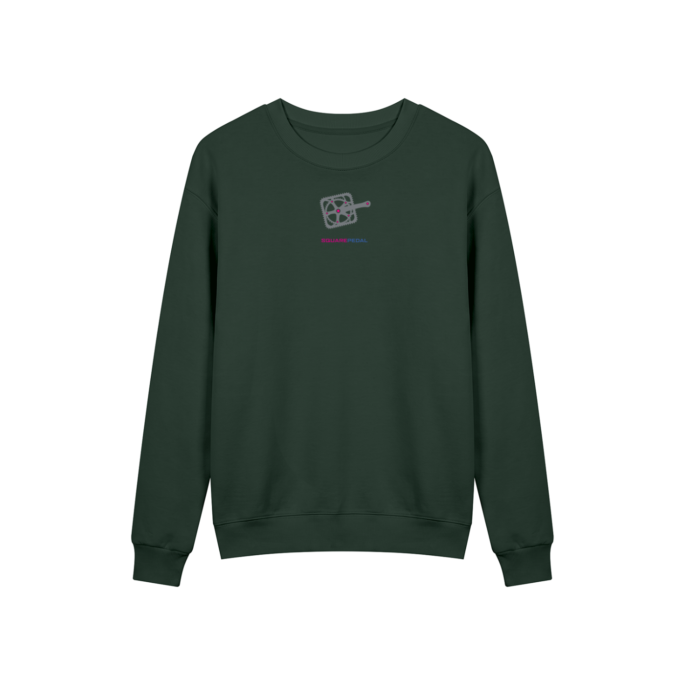 LUCKY 13 Drop Shoulder Crewneck in Blackish Green, front view
