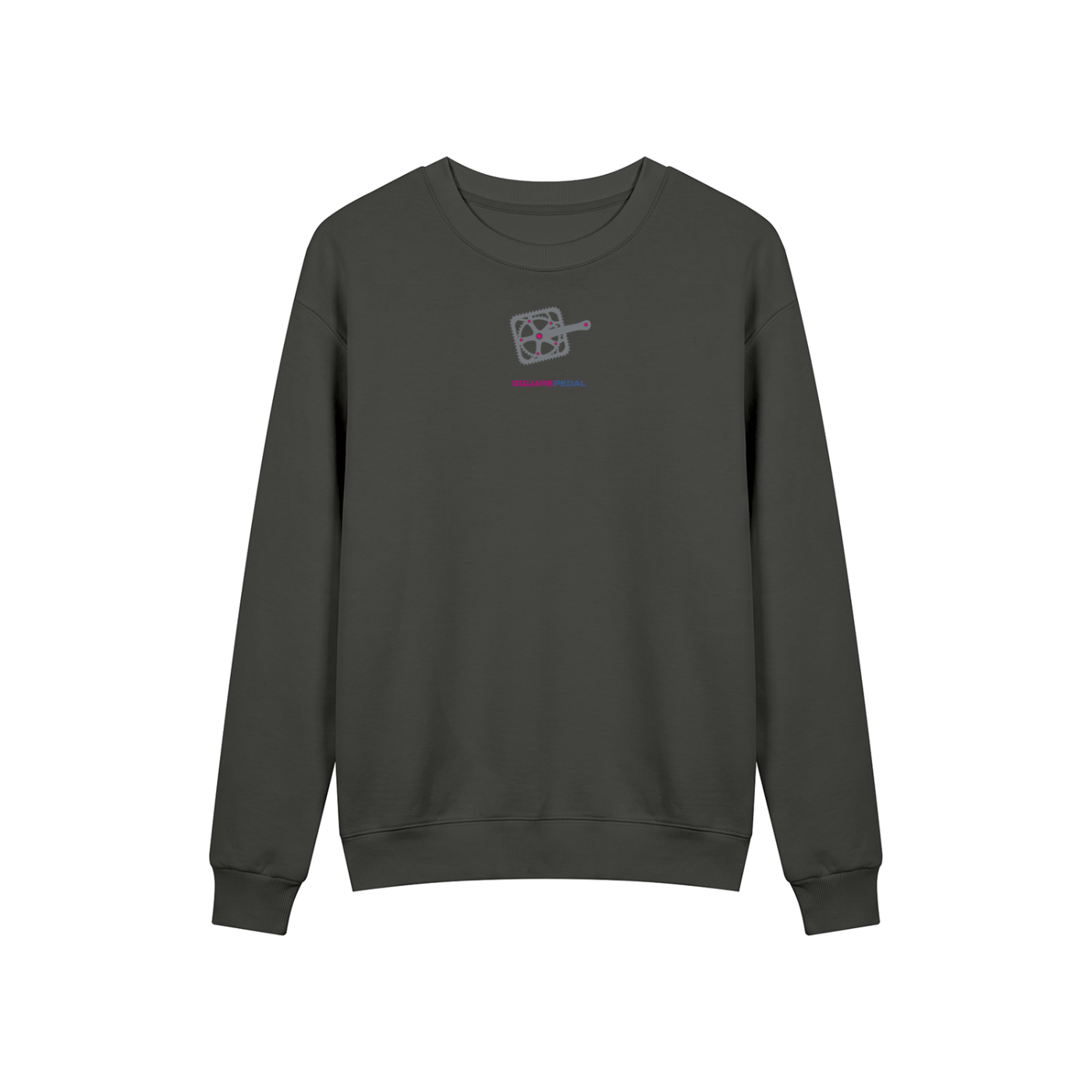 LUCKY 13 Drop Shoulder Crewneck in Charcoal Gray, front view
